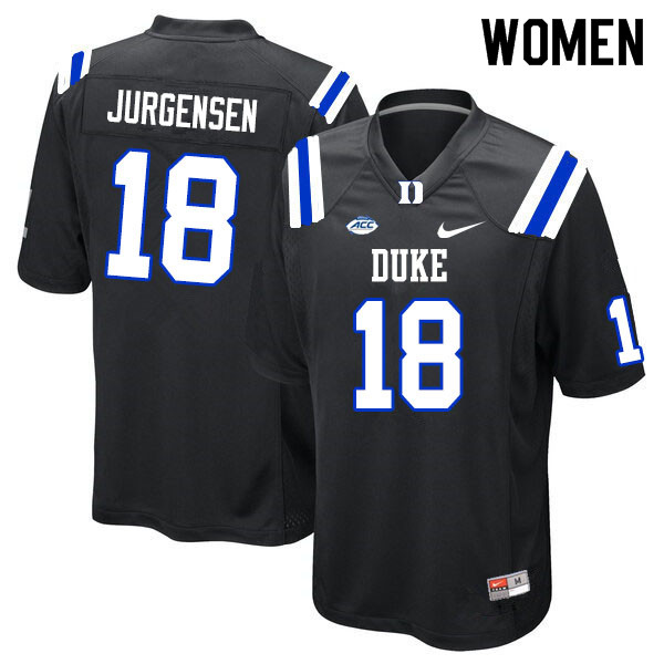 Women #18 Sonny Jurgensen Duke Blue Devils College Football Jerseys Sale-Black